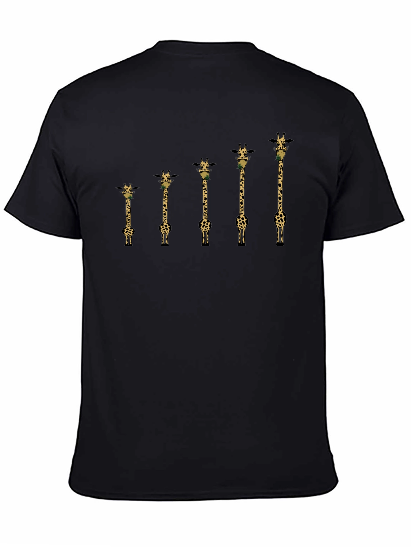 Giraffe Evolution Graphic T-Shirt - Black